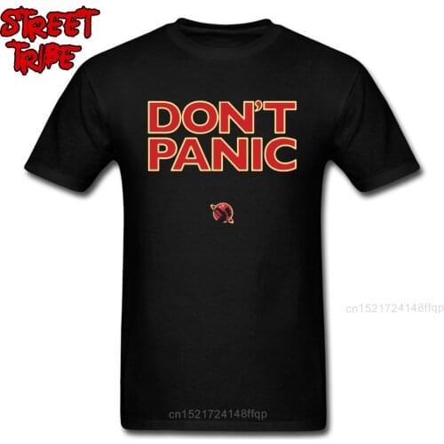 Don't Panic T Shirt Space X Birthday T-shirts for Men Cotton Summer Tops TShirt Street Tees Letter Fashion Elon Musk Streetwear