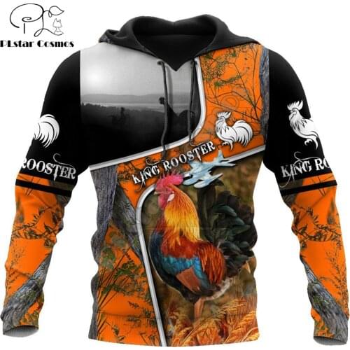 Beautiful King Rooster 3D All Over Printed Unisex Deluxe Hoodie Men Sweatshirt Zip Pullover Casual Jacket Tracksuit DW0271