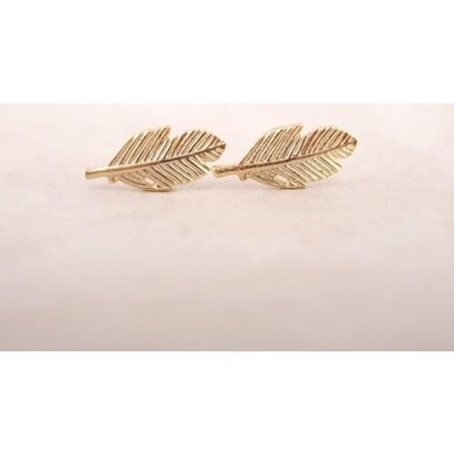 Jisensp Ethnic Bohemia Leaves Earrings Geometric Leaf Earrings Modern Beautiful Stud Earrings for Women brinco 10pairs-E038