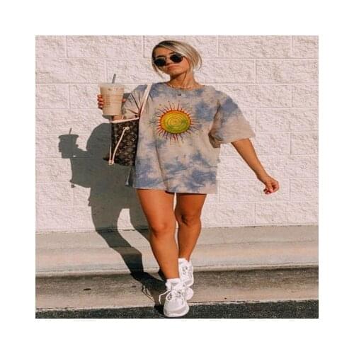 Summer Cartoon Printed Letter Casual Loose All Match Basic Fashion Short Sleeve O-neck Women Top Tees Female T-shirts