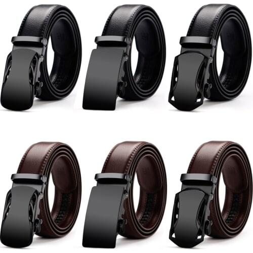 2021 Super New Brand Simple Casual Mens Belt Designer Luxury Leather Belt High Quality All Black Ratchet Alloy Automatic Buckle