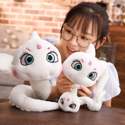 Big Eyes Cartoon Snake Pillow Soft Sofa Psh Cushion Home Decoration Chinese Movie Character Nice Birthday Gift For Girl Kid