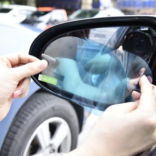 2Pcs Car Stickers Car Rearview Mirror Rainproof Film Nano Coating Car Side Window Rearview Mirror Anti-fog Anti-glare Stickers