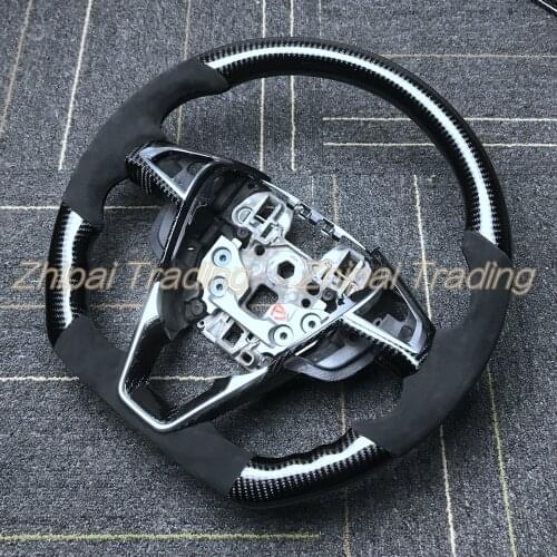 Customizable carbon fiber steering wheel replacement with perforated leather & Alcantarar For Ford Mondeo