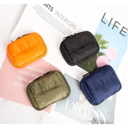 Korean Version of The New Unisex Nylon Fabric Coin Purse Key Case Large-capacity Card Package Data Cable Storage Bag