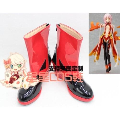 Guilty Crown Yuzuriha Inori Girls Party Cosplay Shoes Boots X002