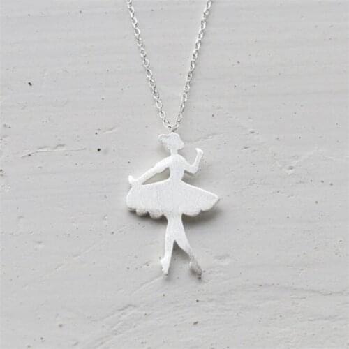 Real 925 Sterling Silver Necklace Elegant Ballet Dancing Girl Pendant for Ladies Girls Birthday Gifts Jewelry Bijoux SN015