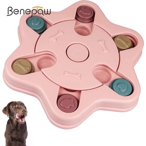 Benepaw Safe Material Dog Puzzle Interactive Pet Dog Toys Treat Anti-slip Slow Feeder For Small Large Dogs Puppy Training