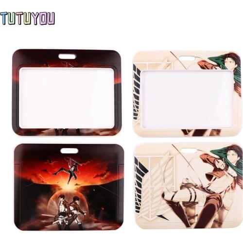 PC3168 Anime Attacking Giant Lanyard Card Holder Student Hanging Neck Mobile Phone Lanyard Badge Subway Access Card Holder