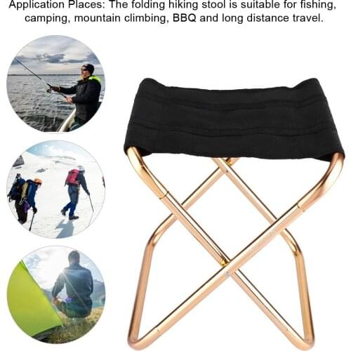 Portable Outdoor Folding Seat Portable Aluminum Alloy Folding Fishing Stool Foldable Mini Camping Seat Mountaineering Stool