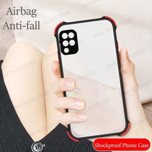 Candy Color Four Corners Shockproof Phone Case For Samsung Galaxy F62 M62 S21 Ultra S20 Plus Transparent Camera Protective Cover