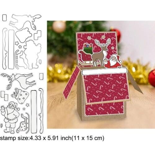 Xmas Santa Claus Clear Stamp With Metal Cutting dies for DIY Scrapbooking Paper Cards Silicone Transparent Stempels Seal New
