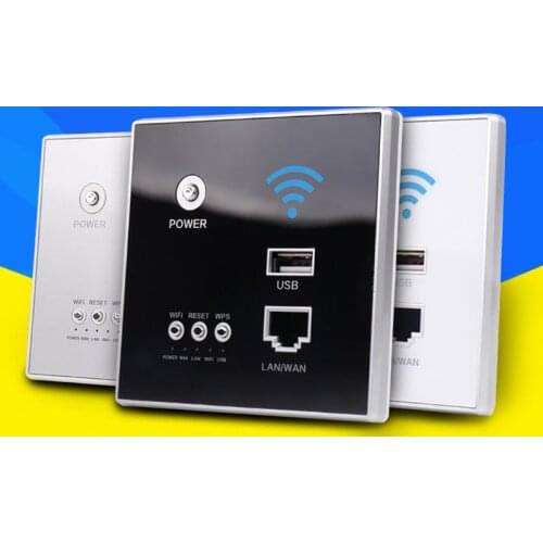 300Mbps 220V Power AP Relay Smart Wireless WIFI Repeater Extender Wall Embedded 2.4ghz Router Panel USB Socket