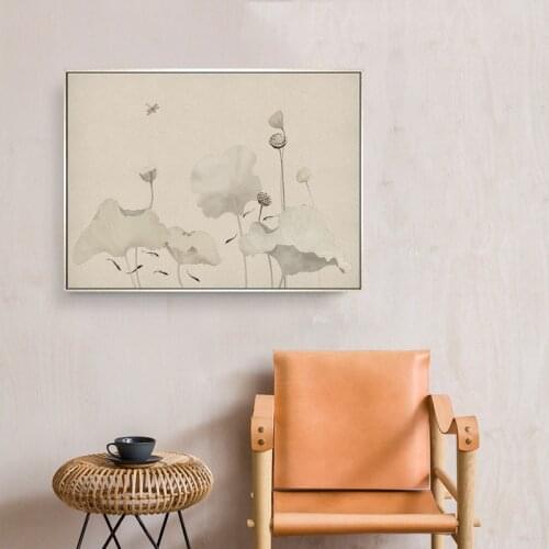 Buddha Zen Peace Lotus Ink Painted Posters and Prints Canvas Art Painting Wall Pictures For Living Room Home Decorative No Frame