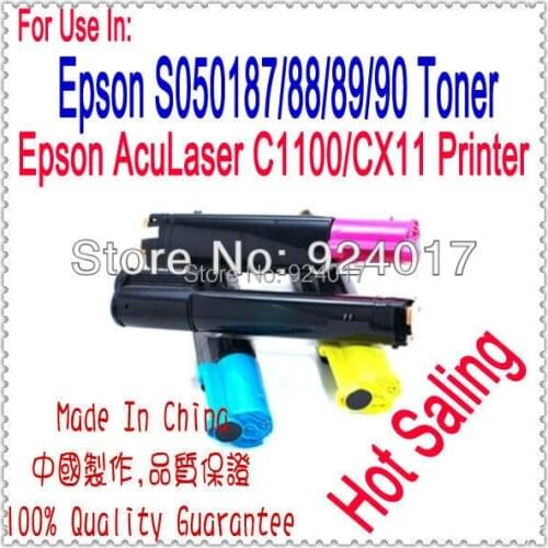 For Epson C1100 C100 CX11 CX21 C 1100 100 11 21 Color Toner Cartridge,For Epson Printer S050187 S050188 S050189 3S050190 Toner