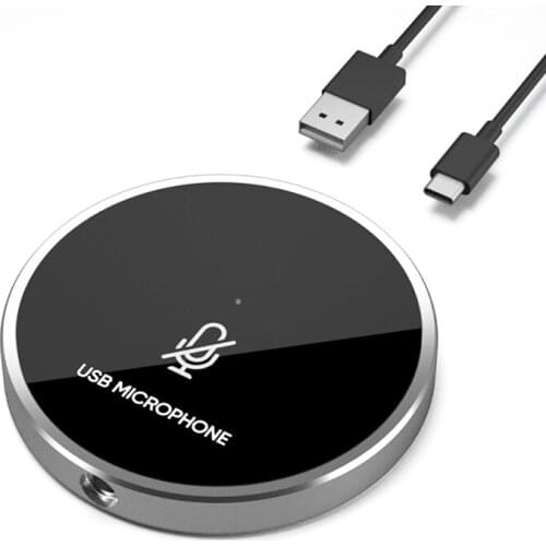 USB Conference Microphone Computer Microphone Contact-Sensor Buttons To Mute/Volume For Home Office