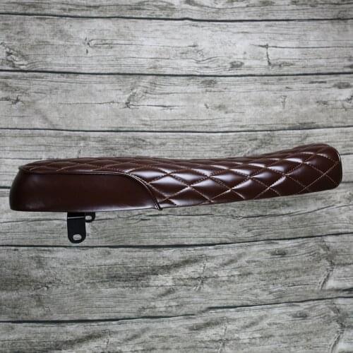 Vintage Flat Brat Seat Cushion Rhombus Saddle for Cafe Racer Street Bike
