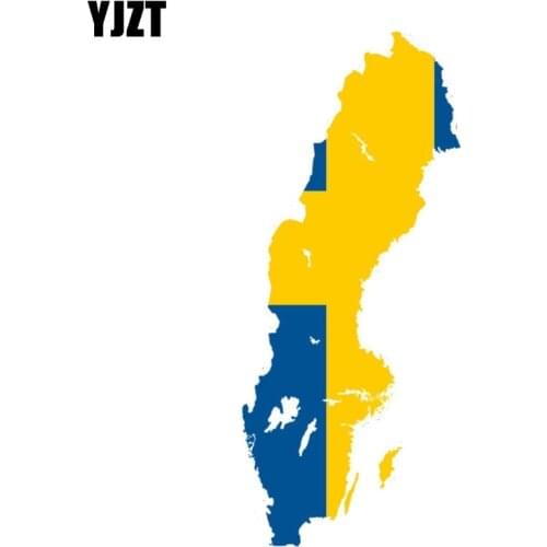 YJZT 7.3CM*17.2CM Personality Sweden Map Car Styling Motorcycle Flag Car Sticker Decal 6-0844