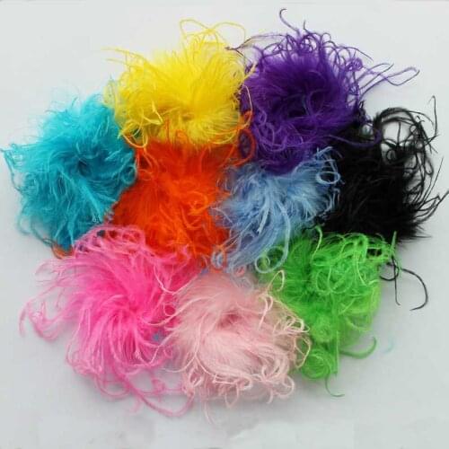 200PCS/LOT Fashion Cruly Ostrich Feather Puff For Decoration of clothing headwear 40colors in stock