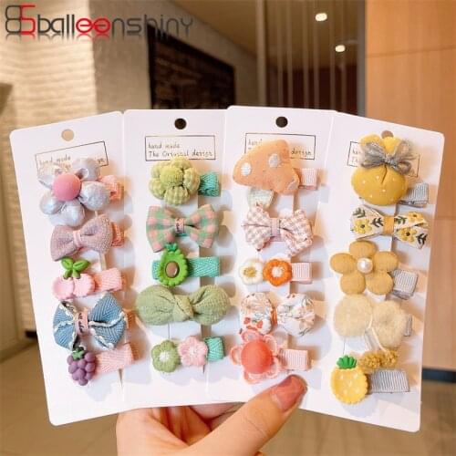 Balleenshiny 5PCS/Lot Summer Cute Baby Hairpin Newborn Baby Shower Headewear Kids Girl Hair Accessories Kids Hair Clips