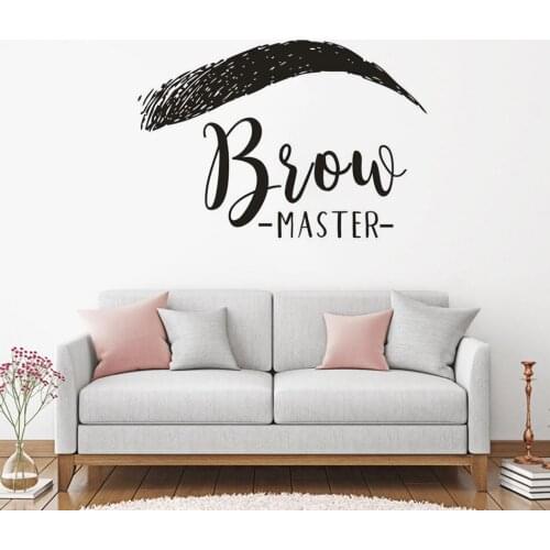 Large Size Brow Mater Sign Window Wall Sticker Brows Microblading Shop Decor Brows Lashes Vinyl Wall Decal Beauty Studio Poster