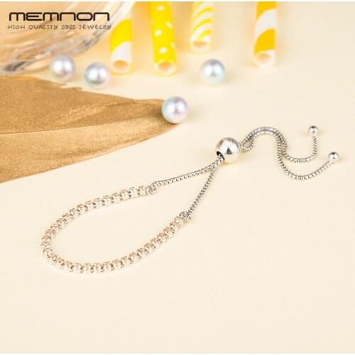 Memnon 925 Sterling Silver fine jewelry yellow Sparkling Strand Bracelets for Women Fit Charms Beads Diy bracelet bangles YL078