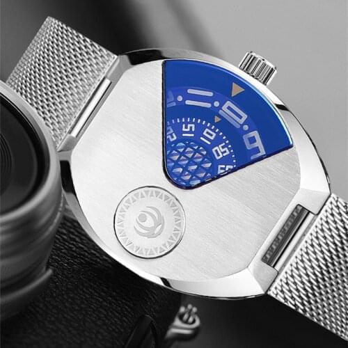 Brand Creative Mens Sports Watches Cool Pointerless Watch Quartz Personalized NO Hands Concept Wrist watch Novel Montre Tonneau