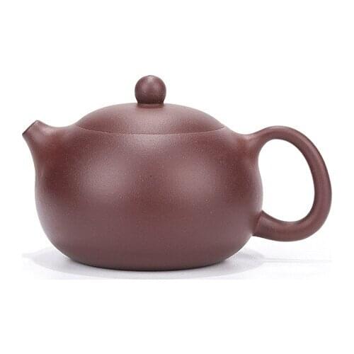 Zisha Teapot Yixing Handmade Pot Kung-fu Teaware Purple Clay Drinkware For Puer Green Purple clay Xishi pot inverted handle