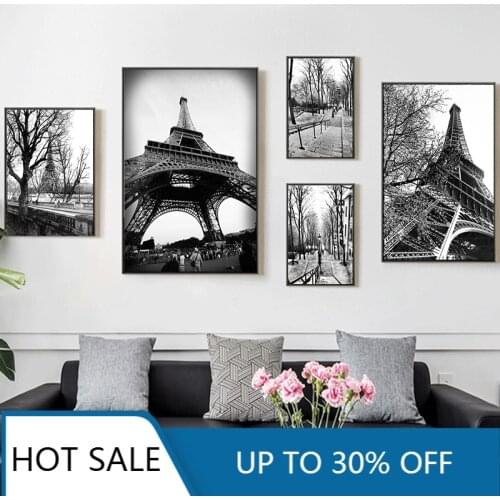 Paris Photography Black and White Wall Art Canvas Painting Poster Print Tower Wall Decor Paris Gallery Aesthetic Home Decoration