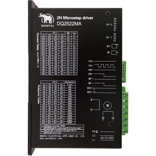 US EU! Wantai Stepper Digital Driver DQ2522MA 110-220V 5.0A 300 Microsteps Matching Nema 23&34&42 stepper motor CNC Laser Mill