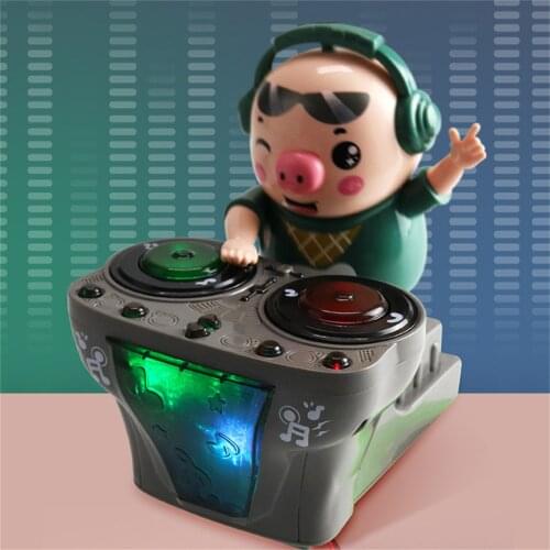 DJ Little Pig funny Electric Musical Dancing Pig Toy With Colorful Light Swing Back And Forth Novelty toys for kids Cute piggy