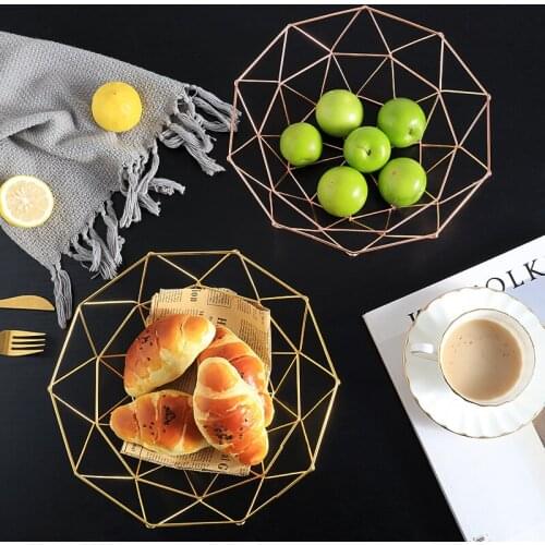 Household Coffee Table Hollow Fruit Plate Creative Living Room Iron Basket Snack Dish Dried Fruit Bowl