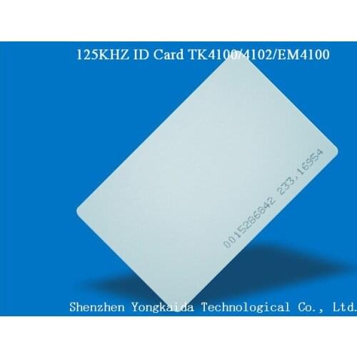 Factory wholesale 20000pcs 125khz blank rfid card EM4100 TK4100 rfid id card