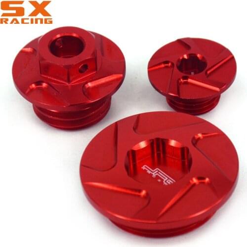 Motorbike CNC Red Engine Timing Oli Filter Plugs Screw Bolts Set For HONDA CRF150R 07-16 CRF250R 10-16 CRF450R 02-16 CRF450X