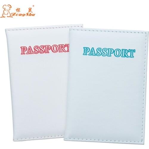 RED colorful English PU Leather Travel Passport Holder Embossing girls Passport Cover Credit Card ID Bag