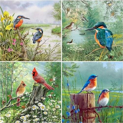 MomoArt Diamond Mosaic Bird Cross Stitch Kits Diamond Embroidery Animal Full Square Art Painting Picture Rhinestones Wall Decor