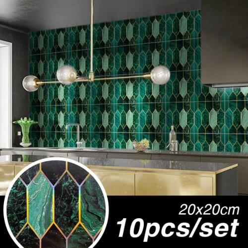 Gold Line Marble Wall Stickers for Kitchens Bathroom Table Desk Waterproof Tile Stickers Self Adhesive Room Decor