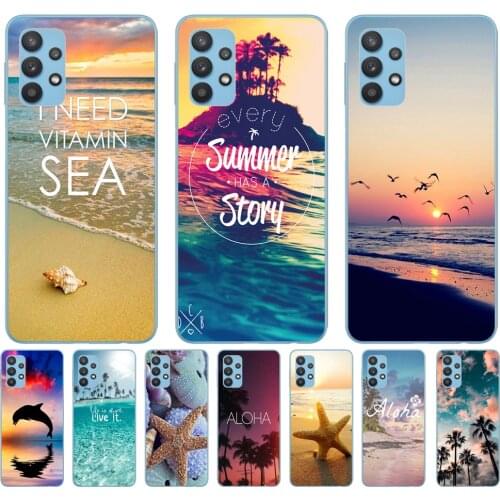 TPU Shell Soft Silicone Case for Samsung A32 A52 A72 A42 A02 A12 Sandbeach Pattern Case for Galaxy A51 A71 A31 A41 A21S A50 A70