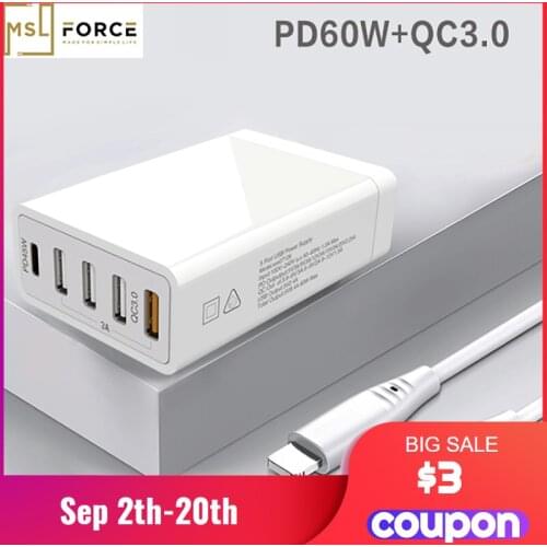 Desktop Type C PD45W QC3.0 USB 5V2.4A Charger for Macbook laptop Tablet phone QC 3.0 Fast Charging EU US AU UK Plug wall charger
