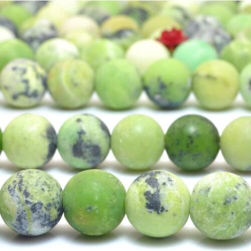 Natural Australian Jade chrysoprase Matte Round Loose Beads Wholesale Gemstone Semi Precious Stone Bracelet Jewelry Making 15"