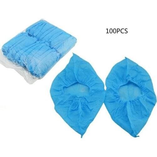 Non-woven Fabric Disposable Shoes Covers with Elastic Band Breathable Dust-proof Thickened Anti-slip Anti-static Shoe Covers