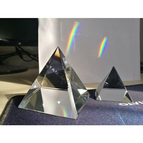 Optical Glass Four Sides Pyramid Prism Optics Experiment Instruments Rainbow Principle Research 1PC Prisma Decoration Prisms