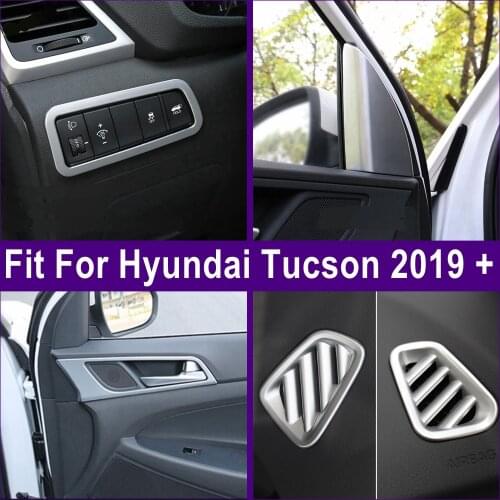 Lapetus Dashboard Air Conditioner AC Outlet Vent Frame Cover Trim Fit For Hyundai Tucson 2019 2020 ABS Matte / Carbon Fiber Look