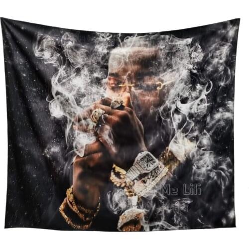 Pop Rap Smoke Meets 2 Album Smoke Hazy Art Tapestry Curtain Wall Hanging Art Bedroom Living Room Wall Decoration