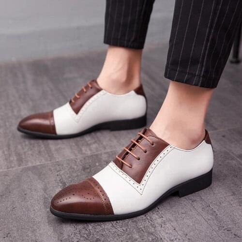 Leather Casual shoes Vintage Oxfords Lace Up White Black Men Oxford Flat Men Shoes Comfortable Leather Shoes Men batai US Size13