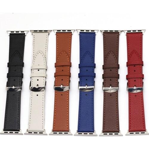 Correa for iwatch se apple watch band series 6 5 4 3 44mm 40mm 42mm 38mm Leather strap women men Replacement band for applewatch