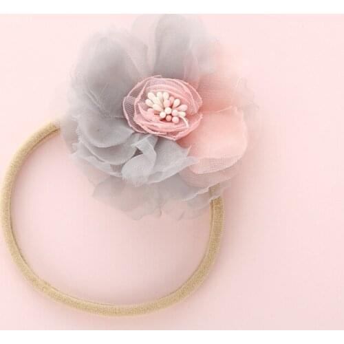 Cute Soft Girls Hair bands Chiffon Splice Headbands For Kids Nylon Elastic Children Headwear Kawaii Gifts Hair Accessories 2021