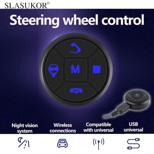 Universal Car Steering Wheel remote Control android USB Charging Bluetooth Button 2 din Android auto DVD GPS navigation radio