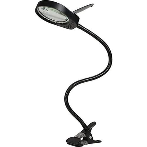 Flexible Metal Clamp Magnifying Glass 3X 10X USB Powered Gooseneck Arm Clamp Light for For Crafts, detection Reading and hobby