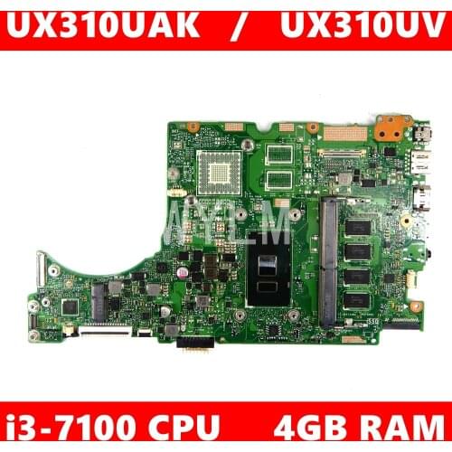 UX310UAK motherboard i3-7100CPU 4GB RAM Mainboard REV2.0 For ASUS UX310U UX310UV UX310UQ UX310UA Laptop motherboard 100% Tested